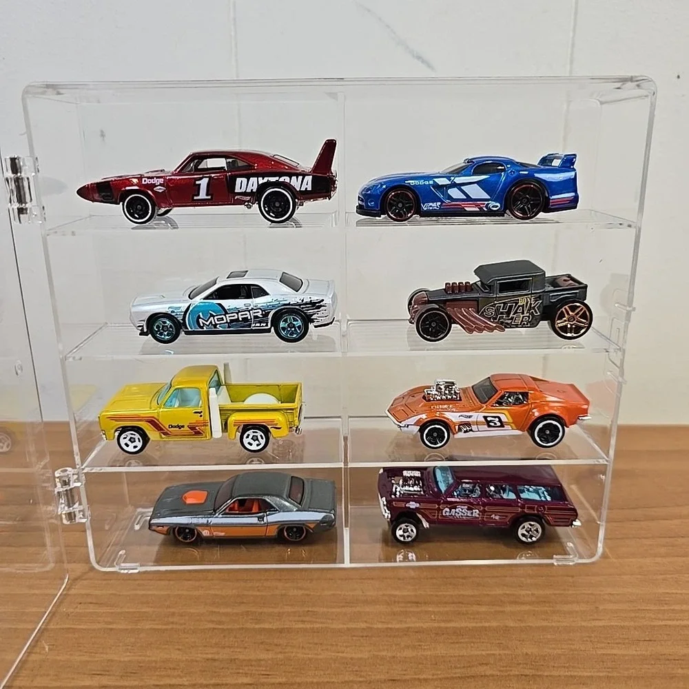 Clear Acrylic Display Case 1:64 Scale‎ Diecast Cars INCLUDING Mix AK of CARS x 8